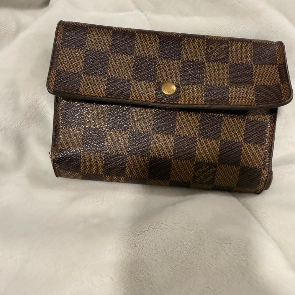 FLASH SALE! Louis Vuitton Damier Ebene Canvas French Wallet Brown Checkered